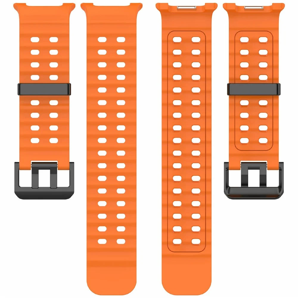 Silicone Band for Samsung Galaxy Watch8 44mm / 40mm / Watch8 Classic 46mm Solid Color Watch Strap - Orange - 4