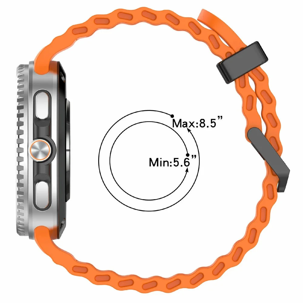 Silicone Band for Samsung Galaxy Watch8 44mm / 40mm / Watch8 Classic 46mm Solid Color Watch Strap - Orange - 5