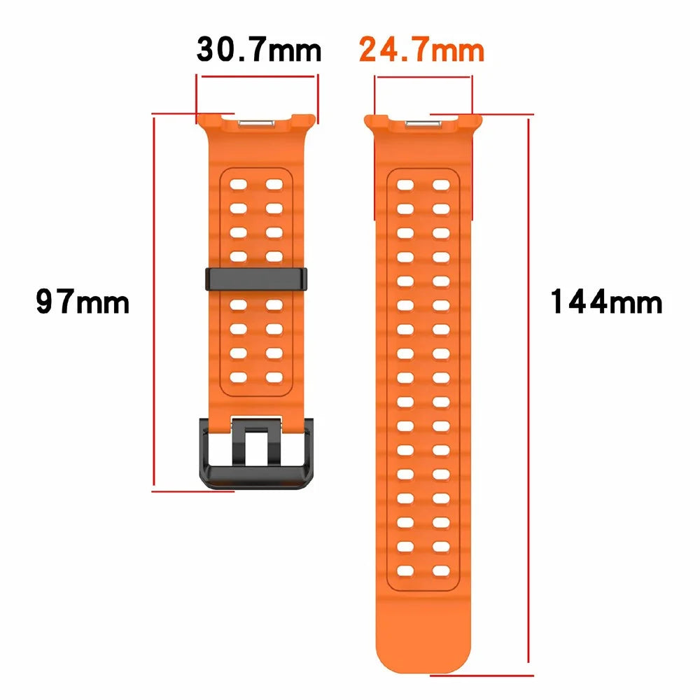 Silicone Band for Samsung Galaxy Watch8 44mm / 40mm / Watch8 Classic 46mm Solid Color Watch Strap - Orange - 6