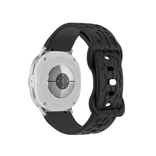 KALEBOL Silicone Strap For Samsung Galaxy Watch8 Classic 46mm  /  Watch8 44mm  /  40mm Leopard Texture Watch Band - Black - 1