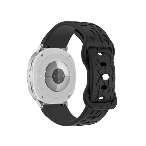 KALEBOL Silicone Strap For Samsung Galaxy Watch8 Classic 46mm  /  Watch8 44mm  /  40mm Leopard Texture Watch Band - Black - 1
