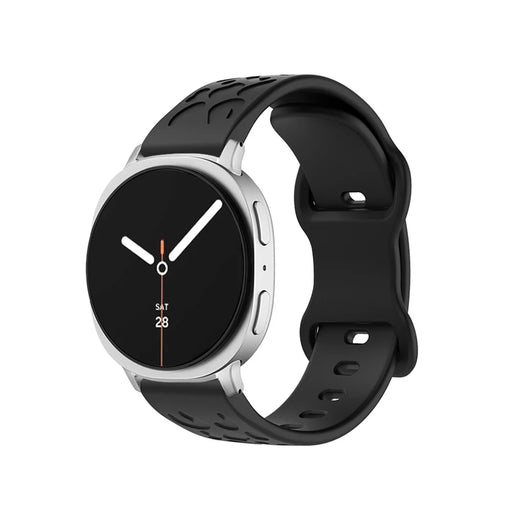 KALEBOL Silicone Strap For Samsung Galaxy Watch8 Classic 46mm  /  Watch8 44mm  /  40mm Leopard Texture Watch Band - Black - 2