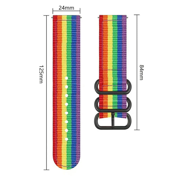 For Garmin Venu X1 Watch Strap Nylon Adjustable Wrist Band - Rainbow Color - 3