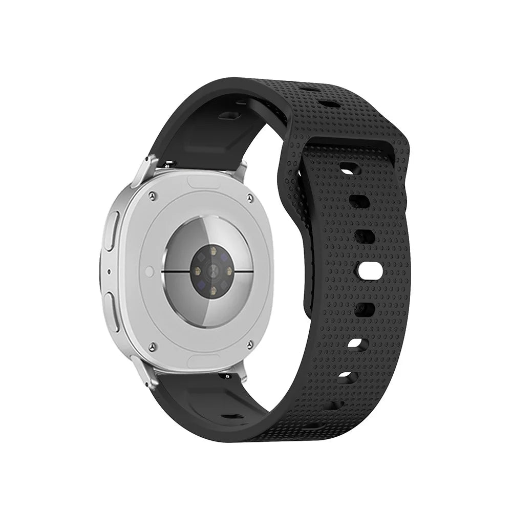 KALEBOL Silicone Strap For Samsung Galaxy Watch8 Classic 46mm  /  Watch8 44mm  /  40mm Polka Dot Pin Buckle Watch Band - Black - 1