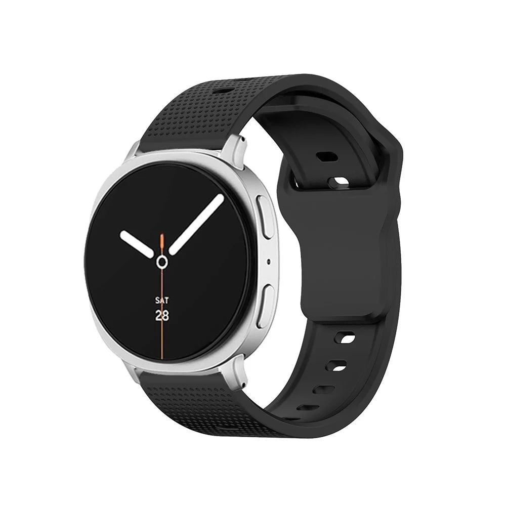 KALEBOL Silicone Strap For Samsung Galaxy Watch8 Classic 46mm  /  Watch8 44mm  /  40mm Polka Dot Pin Buckle Watch Band - Black - 2