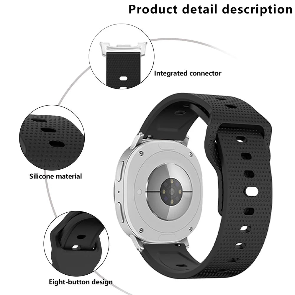 KALEBOL Silicone Strap For Samsung Galaxy Watch8 Classic 46mm  /  Watch8 44mm  /  40mm Polka Dot Pin Buckle Watch Band - Black - 3