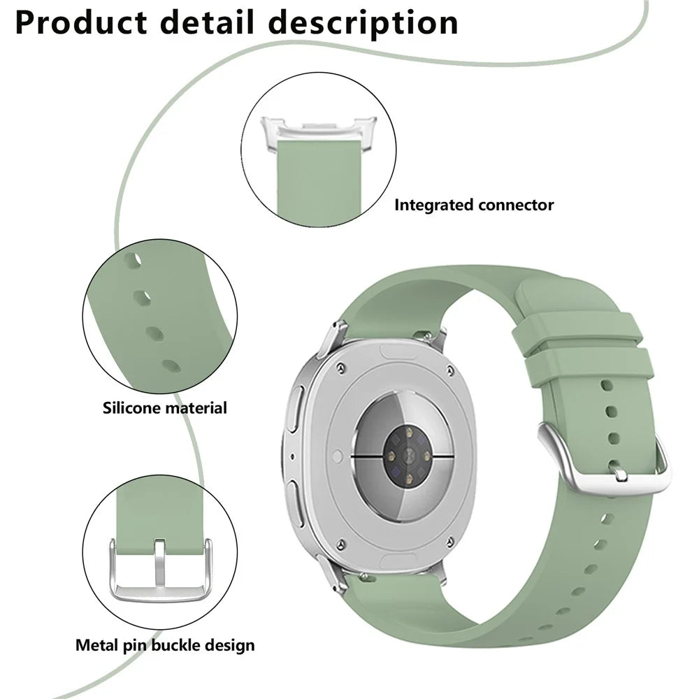 KALEBOL Silicone Strap For Samsung Galaxy Watch8 Classic 46mm  /  Watch8 44mm  /  40mm Round Tail Watch Band - Ice Lake Green - 3
