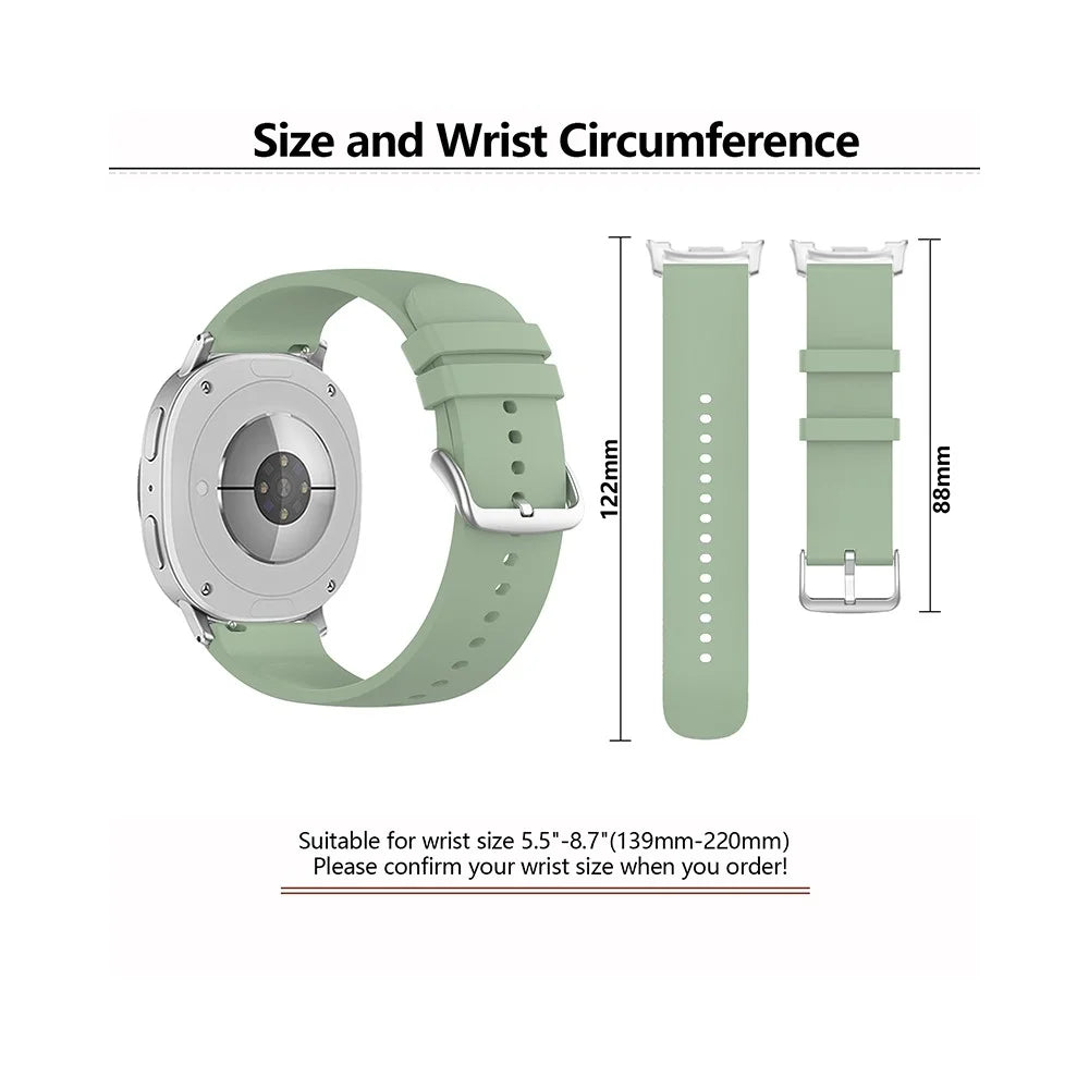 KALEBOL Silicone Strap For Samsung Galaxy Watch8 Classic 46mm  /  Watch8 44mm  /  40mm Round Tail Watch Band - Ice Lake Green - 4