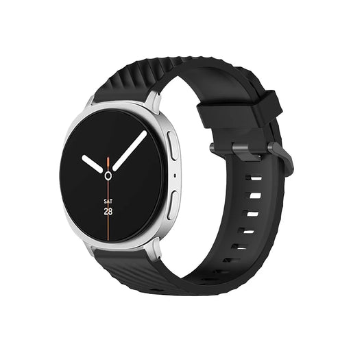 KALEBOL Silicone Strap For Samsung Galaxy Watch8 Classic 46mm  /  Watch8 44mm  /  40mm Tire Pattern Watch Band - Black - 2