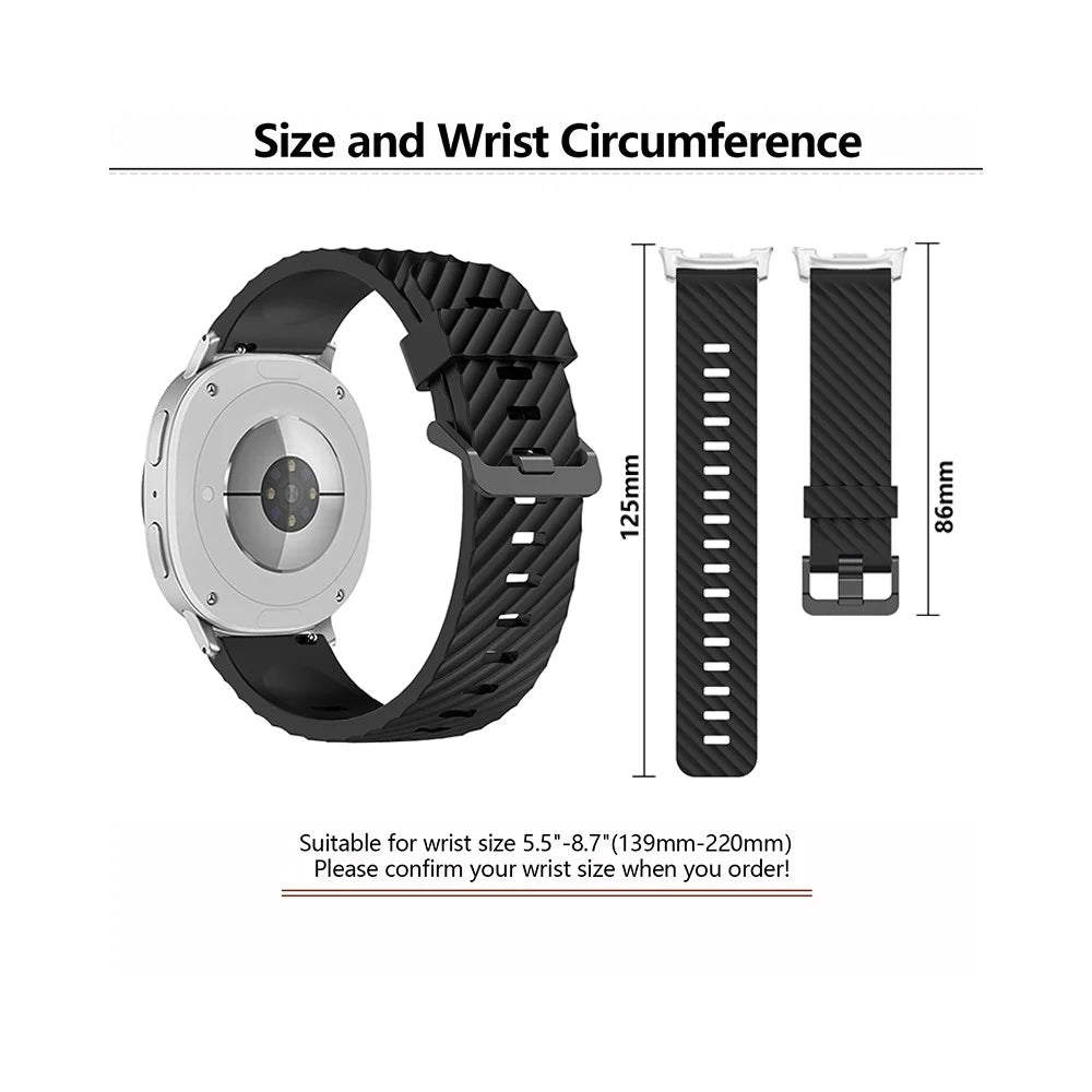 KALEBOL Silicone Strap For Samsung Galaxy Watch8 Classic 46mm  /  Watch8 44mm  /  40mm Tire Pattern Watch Band - Black - 4