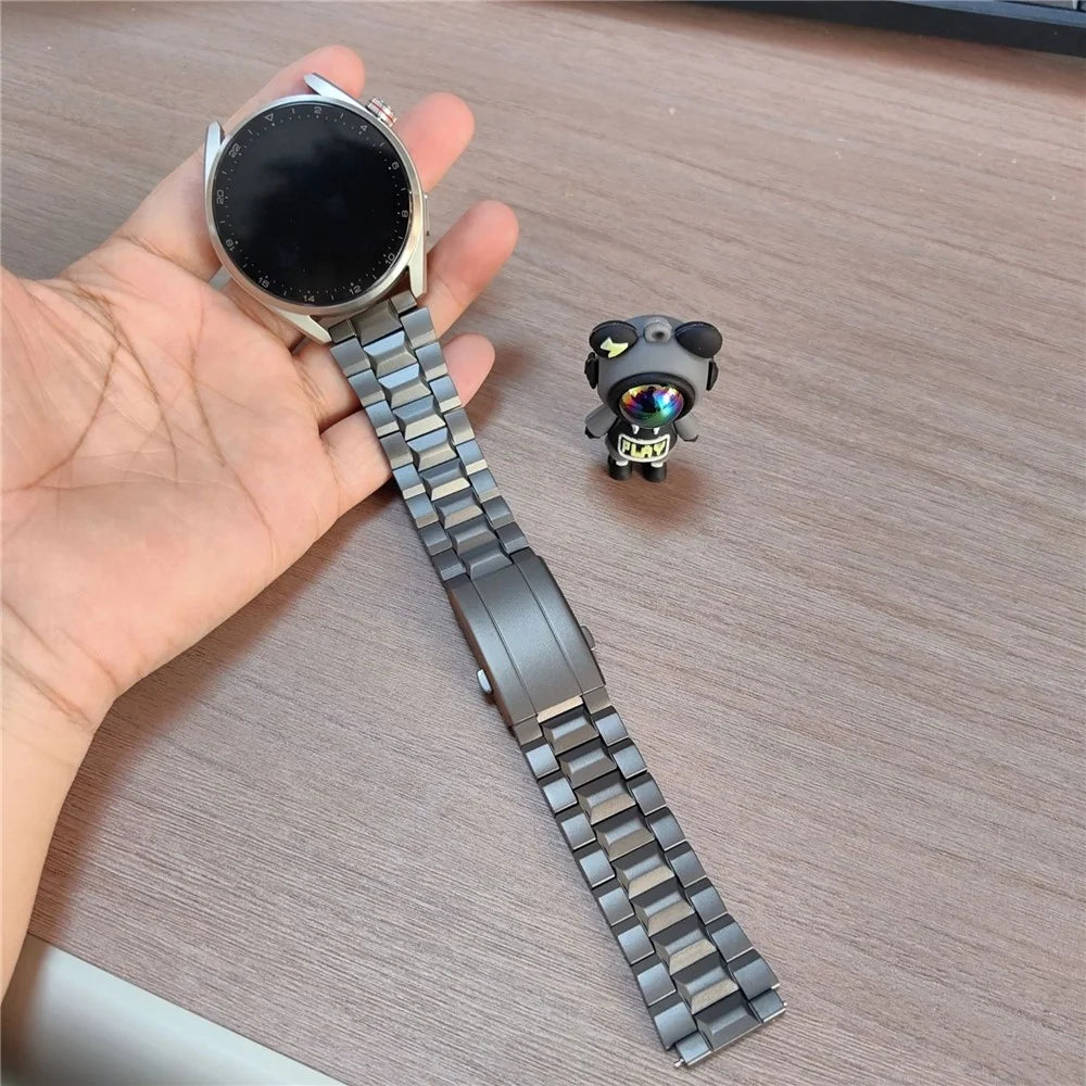 22mm Watch Band For Huawei Watch GT 5 Pro 46mm  /  GT 5 46mm  /  GT 4 46mm  /  GT 3 46mm T-Shape Turtle Back Buckle Titanium Alloy Strap - Grey - 4