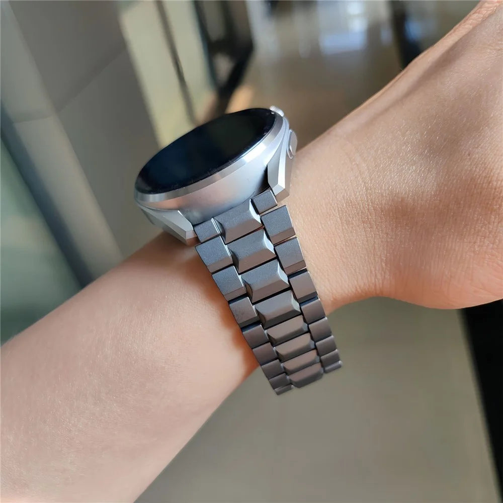 22mm Watch Band For Huawei Watch GT 5 Pro 46mm  /  GT 5 46mm  /  GT 4 46mm  /  GT 3 46mm T-Shape Turtle Back Buckle Titanium Alloy Strap - Grey - 7