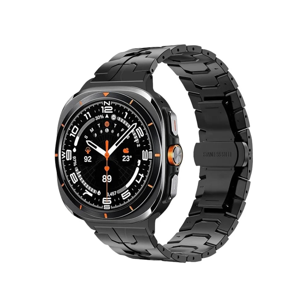 Watch Band For Samsung Galaxy Watch8 Classic 46mm  /  Watch8 44mm  /  40mm Split Butterfly Clasp Stainless Steel Strap - Black - 2