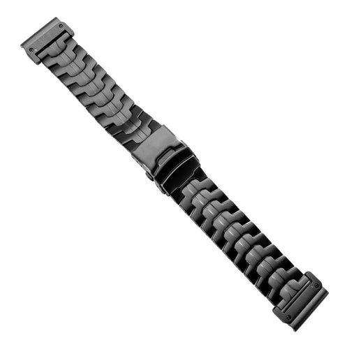 26mm Watch Band For Garmin Fenix 8 51mm  /  Enduro 3  /  Enduro 2 Titanium Alloy Strap with Safety Buckle - Black - 1