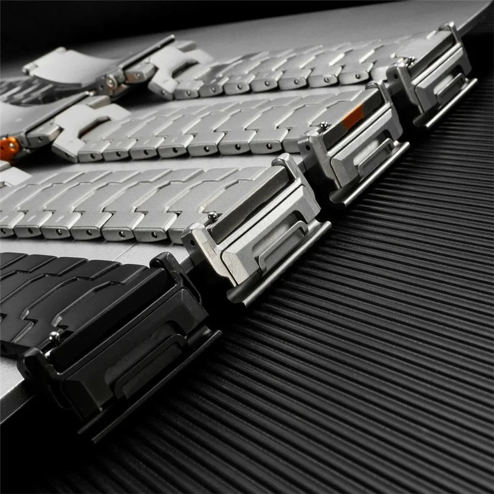 26mm Watch Band For Garmin Fenix 8 51mm  /  Enduro 3  /  Enduro 2 Titanium Alloy Strap with Safety Buckle - Black - 4