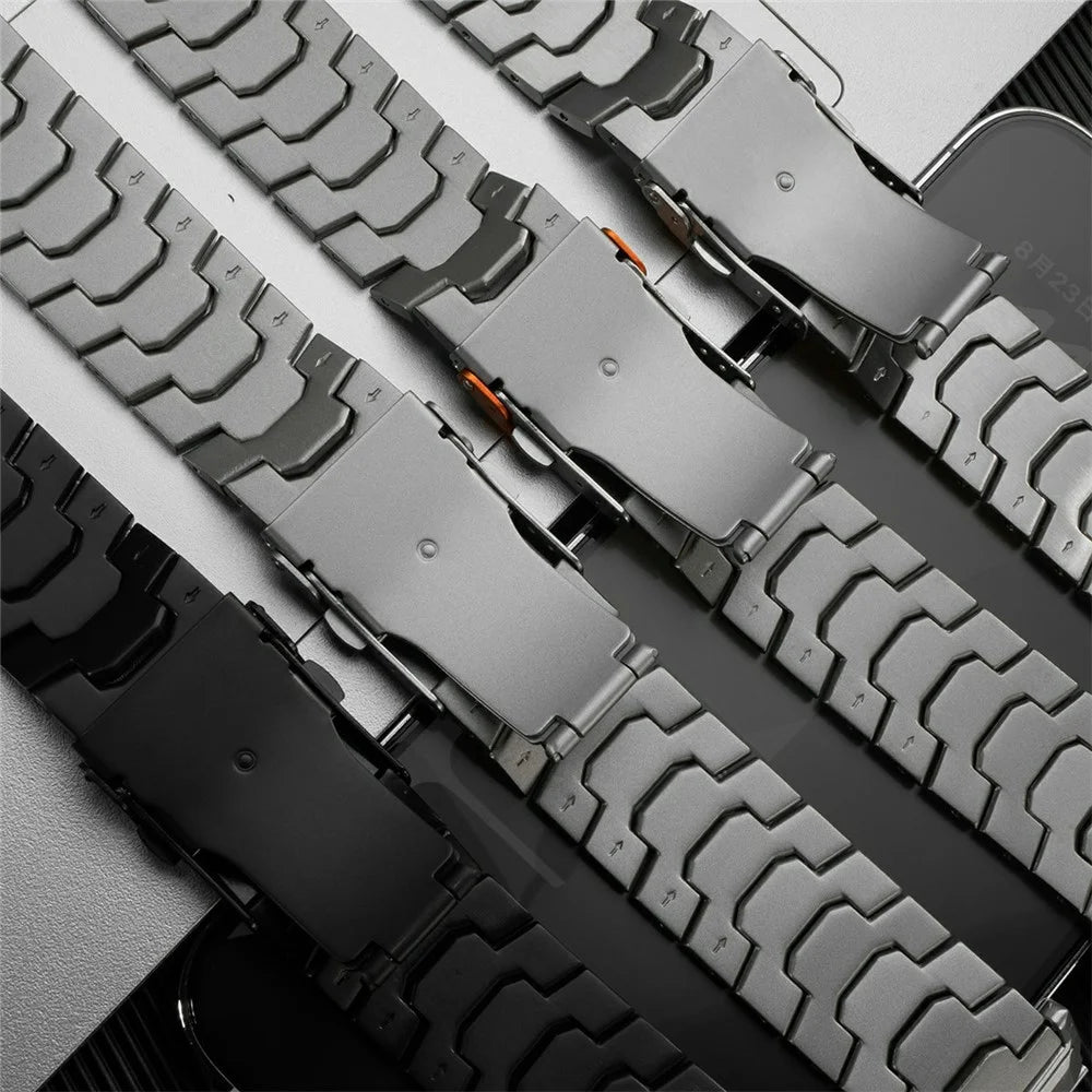 26mm Watch Band For Garmin Fenix 8 51mm  /  Enduro 3  /  Enduro 2 Titanium Alloy Strap with Safety Buckle - Black - 5