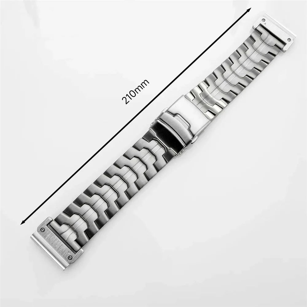 26mm Watch Band For Garmin Fenix 8 51mm  /  Enduro 3  /  Enduro 2 Titanium Alloy Strap with Safety Buckle - Black - 7