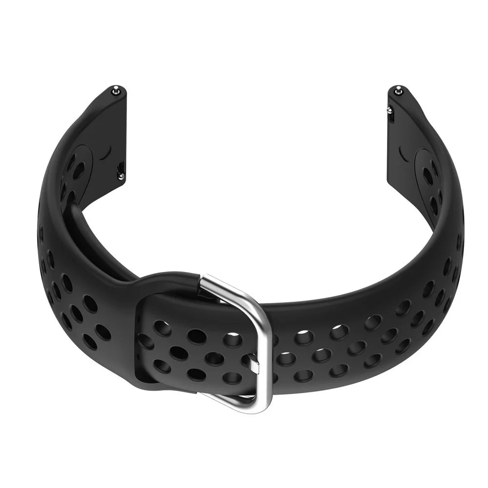 Universal 22mm Width Air Holes Silicone Watch Band Replacement for Huawei Watch 3 / 3 Pro / Samsung Amazfit Watch Etc - Black - 2