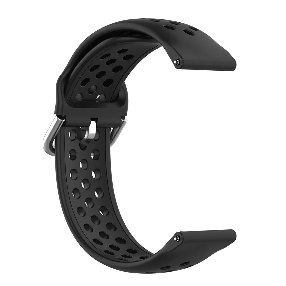 Universal 22mm Width Air Holes Silicone Watch Band Replacement for Huawei Watch 3 / 3 Pro / Samsung Amazfit Watch Etc - Black - 3