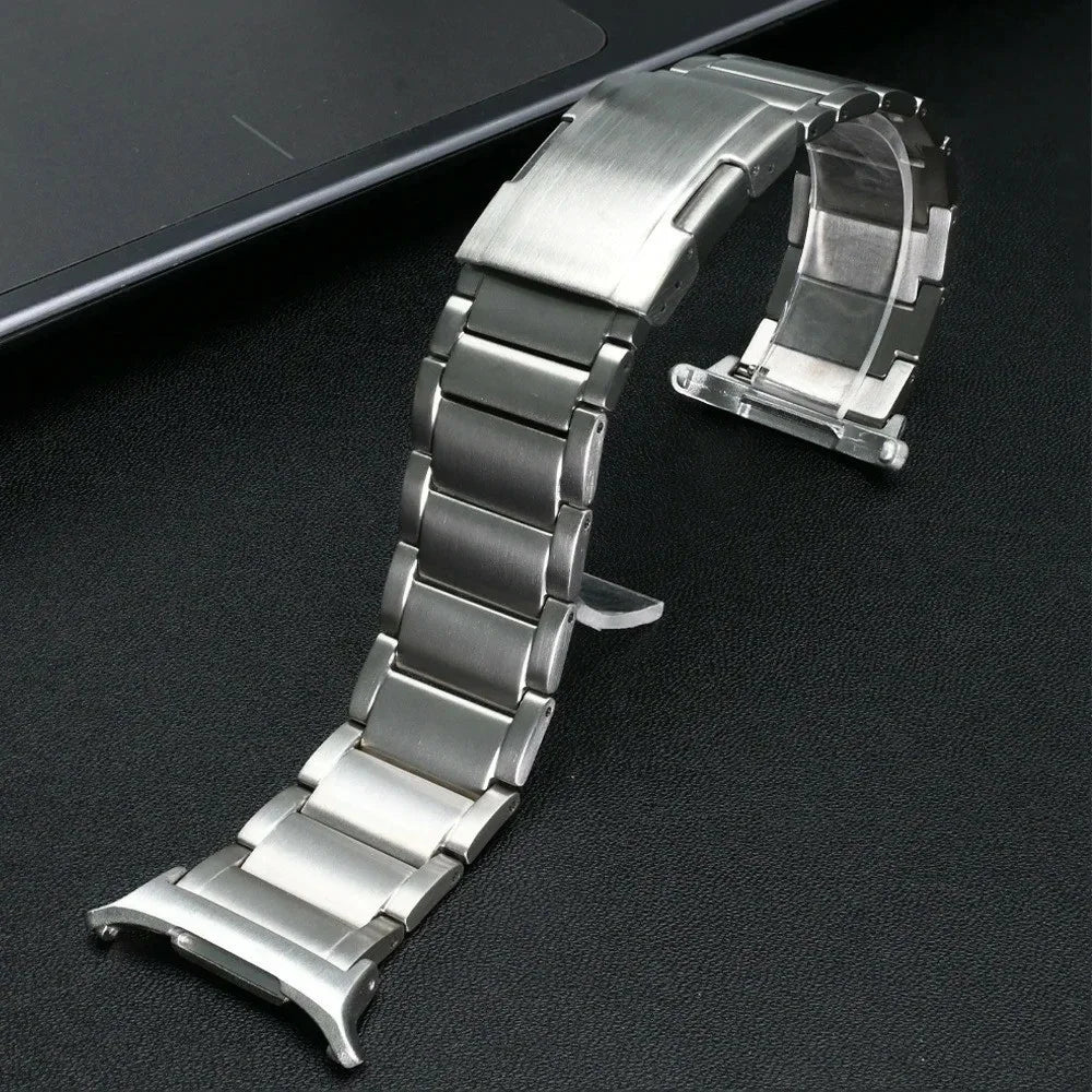 Watch Band For Samsung Galaxy Watch8 Classic 46mm  /  Watch8 44mm  /  40mm 3-Bead Turtle Back Buckle Titanium Alloy Strap - Silver - 4