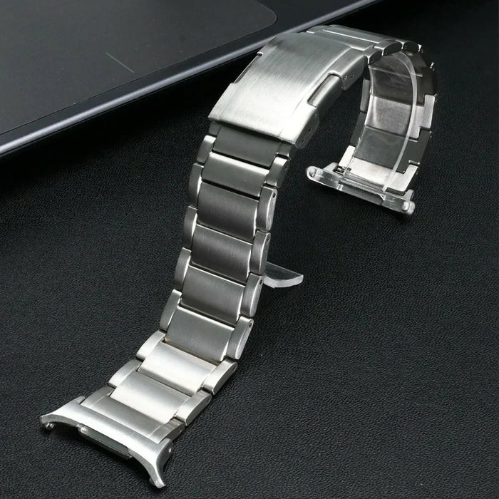 Watch Band For Samsung Galaxy Watch Ultra (2025) 47mm / Ultra 47mm 3-Bead Turtle Back Buckle Titanium Alloy Strap - Silver - 4