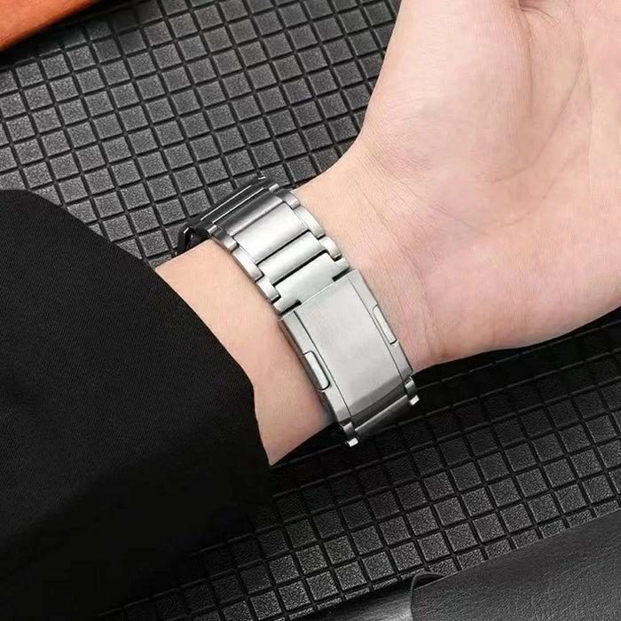 Watch Band For Samsung Galaxy Watch Ultra (2025) 47mm / Ultra 47mm 3-Bead Turtle Back Buckle Titanium Alloy Strap - Silver - 5
