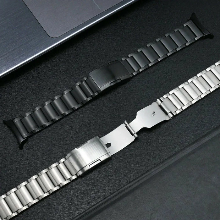 Watch Band For Samsung Galaxy Watch Ultra (2025) 47mm / Ultra 47mm 3-Bead Turtle Back Buckle Titanium Alloy Strap - Silver - 6