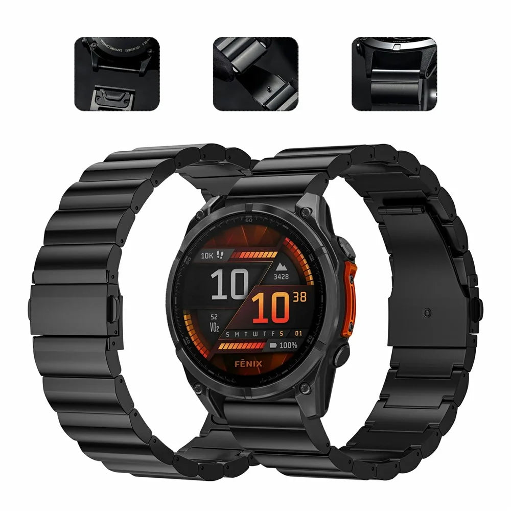 26mm Watch Strap for Garmin Fenix 8 51mm / Enduro 3 / Enduro 2 Titanium Alloy 1-Bead Quick Release Wrist Band - 3