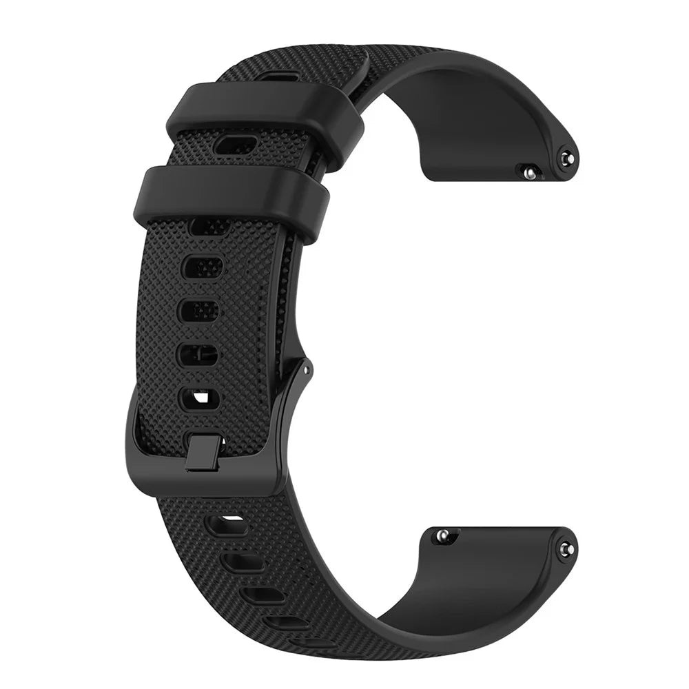 22mm Universal Grid Texture Silicone Watchband Replace Strap for Huawei Watch 3 / 3 Pro / Samsung Amazfit Watch Etc - Black - 1