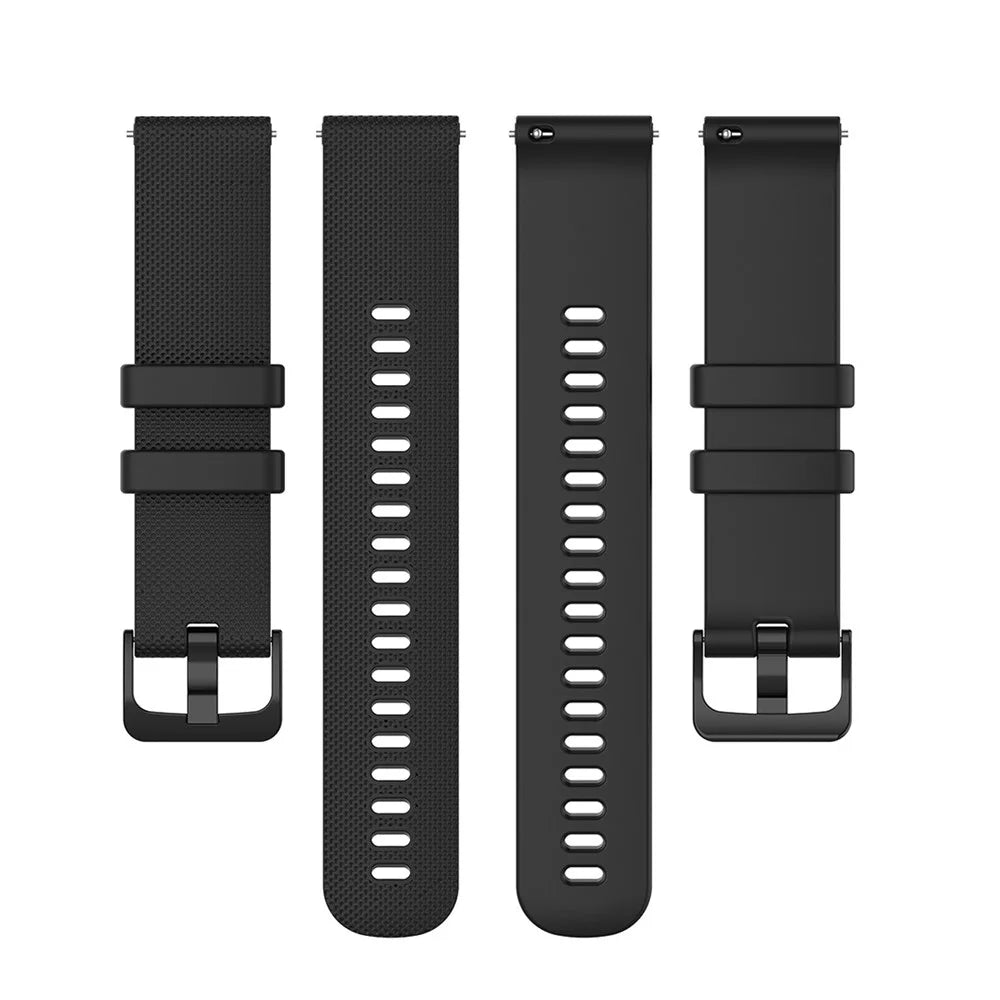 22mm Universal Grid Texture Silicone Watchband Replace Strap for Huawei Watch 3 / 3 Pro / Samsung Amazfit Watch Etc - Black - 3