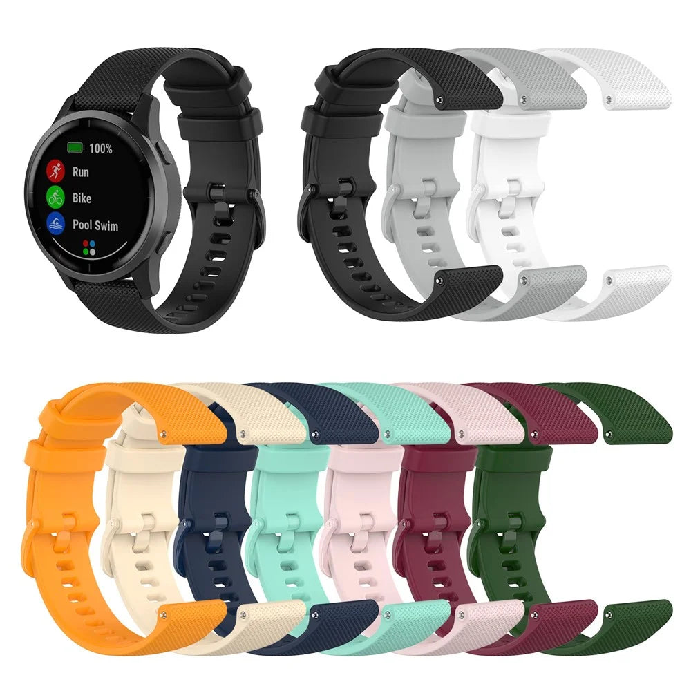 22mm Universal Grid Texture Silicone Watchband Replace Strap for Huawei Watch 3 / 3 Pro / Samsung Amazfit Watch Etc - Black - 5