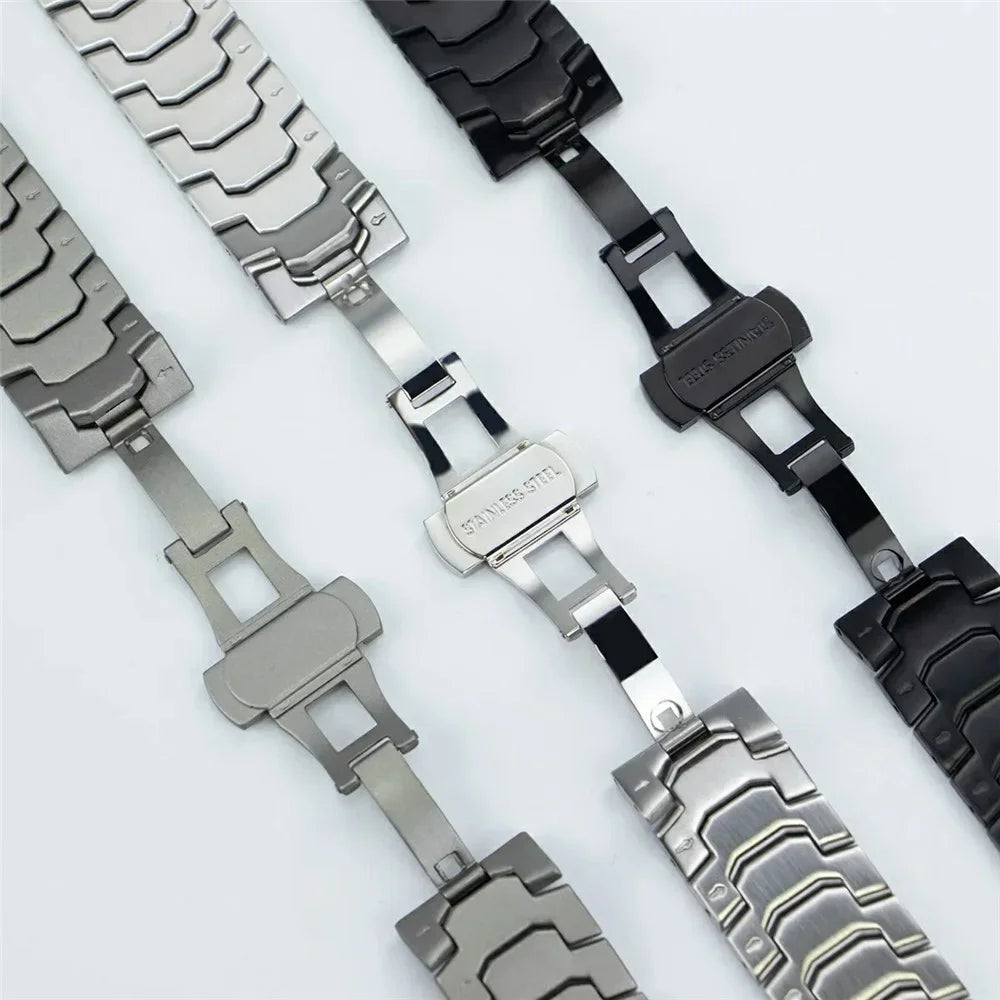 26mm Butterfly Buckle Strap for Garmin Fenix 8 51mm / Enduro 3 / Enduro 2 Stainless Steel Watch Band - Black - 4