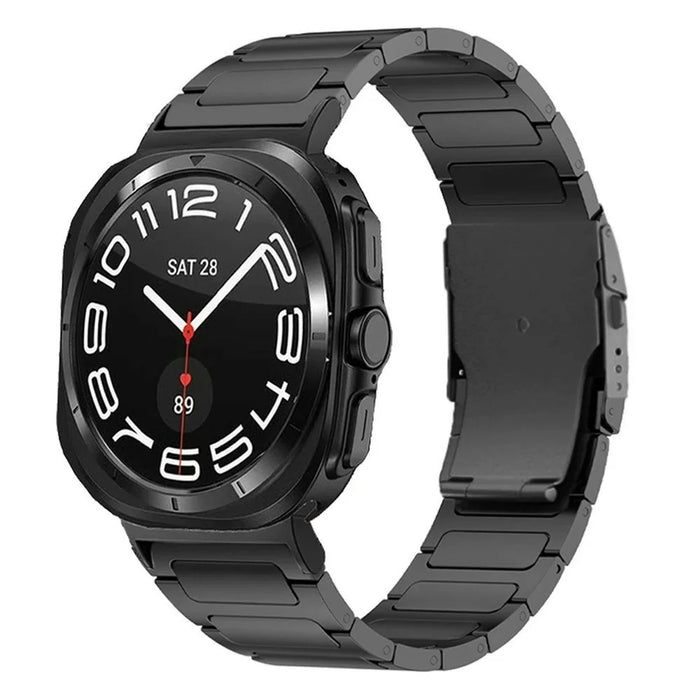 Watch Strap for Samsung Galaxy Watch8 44mm / 40mm / Watch8 Classic 46mm Titanium Alloy Band with Safety Buckle - Black - 2