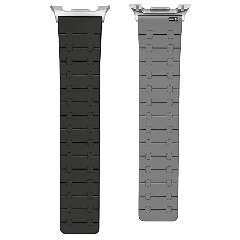 Magnetic Strap for Samsung Galaxy Watch8 44mm / 40mm / Watch8 Classic 46mm Stylish Silicone Watch Band - Black / Grey - 3