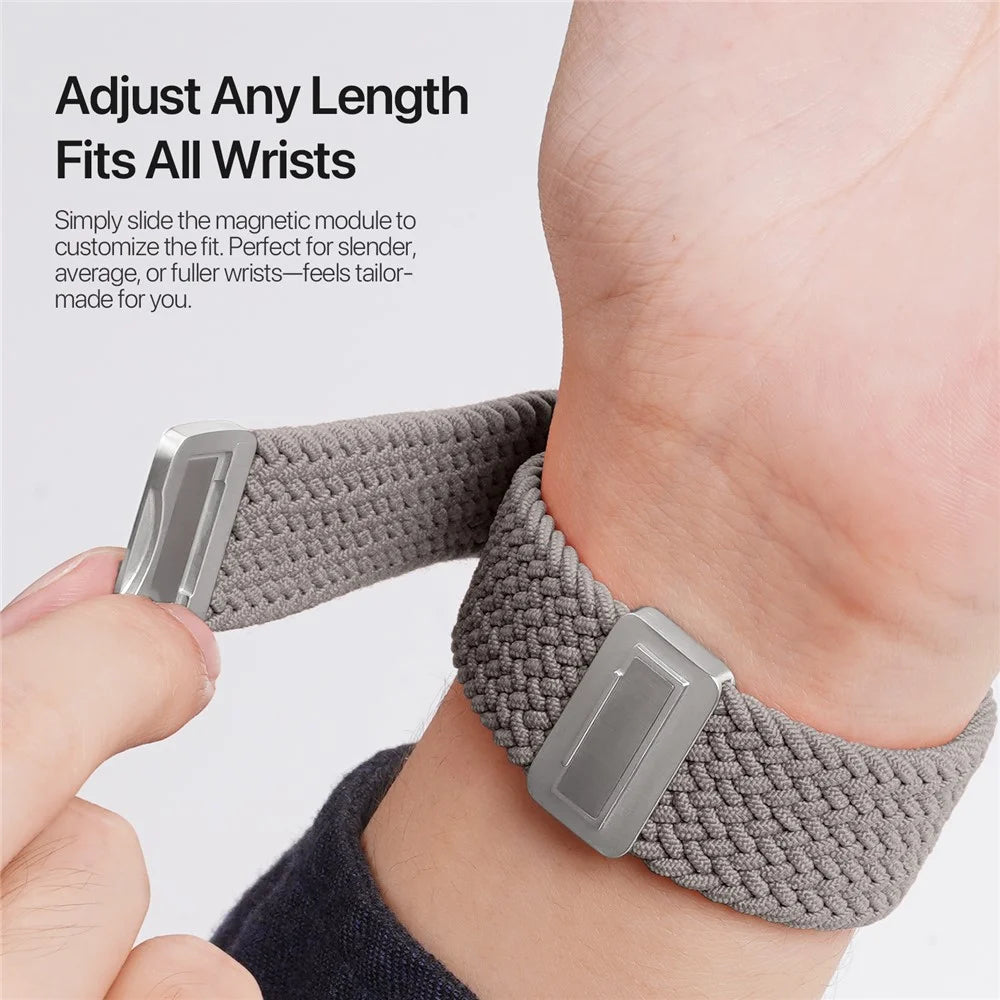 DUX DUCIS Ultra Series Watch Band For Apple Watch Series 11 10 42mm / 9 8 7 41mm / SE3 SE2 SE 6 5 4 40mm / 3 2 1 38mm Elastic Nylon Magnetic Strap - Clay - 5