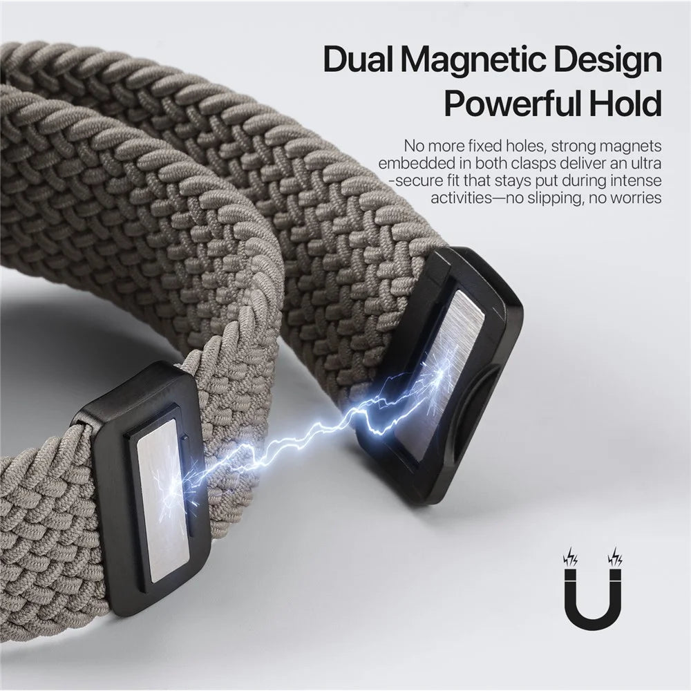 DUX DUCIS Ultra Series Watch Band For Apple Watch Ultra 3 2 1 49mm / Series 11 10 46mm / 9 8 7 45mm / SE3 SE2 SE 6 5 4 44mm / 3 2 1 42mm Nylon Magnetic Strap - Clay - 4