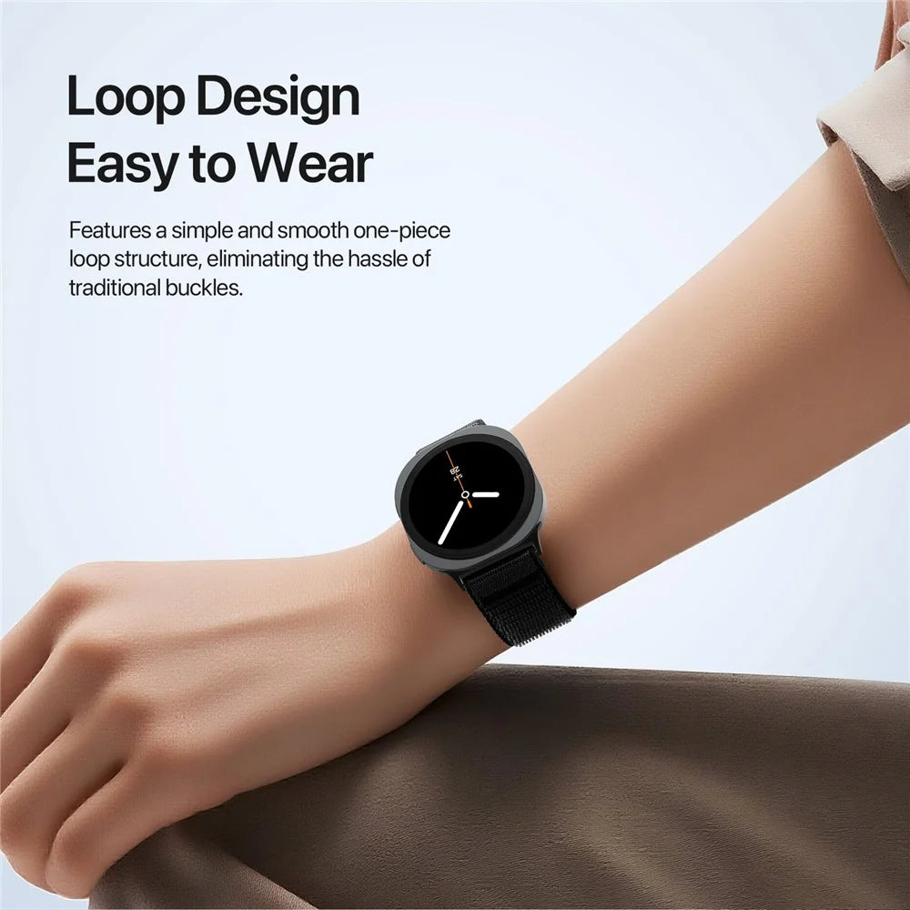 DUX DUCIS YE Series For Samsung Galaxy Watch8 40mm / 44mm / Watch8 Classic 46mm Watch Band Nylon Braided Loop Wrist Strap - Black - 5