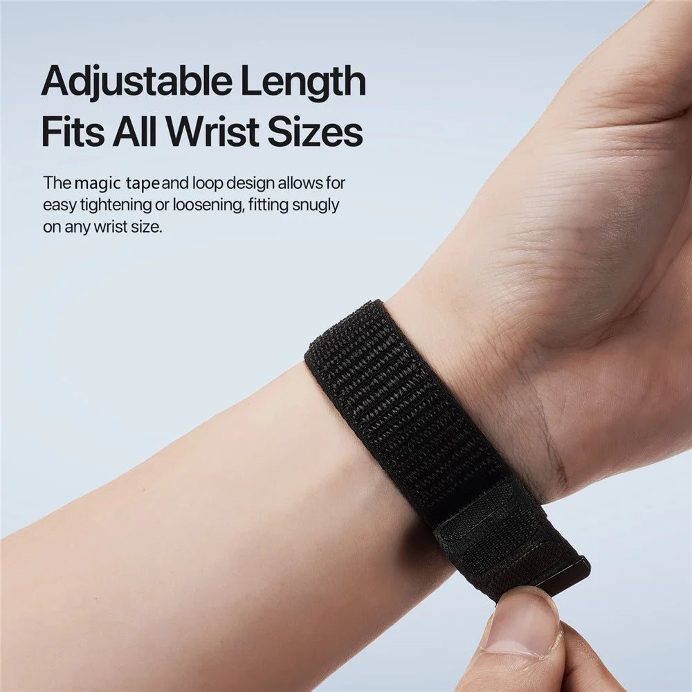 DUX DUCIS YE Series For Samsung Galaxy Watch8 40mm / 44mm / Watch8 Classic 46mm Watch Band Nylon Braided Loop Wrist Strap - Black - 7