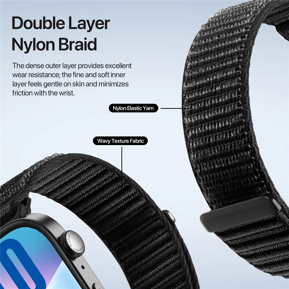 DUX DUCIS YE Series Watch Band For Huawei Watch Fit 4 / Fit 4 Pro / Fit 3 Nylon Braided Loop Wrist Strap - Black - 6
