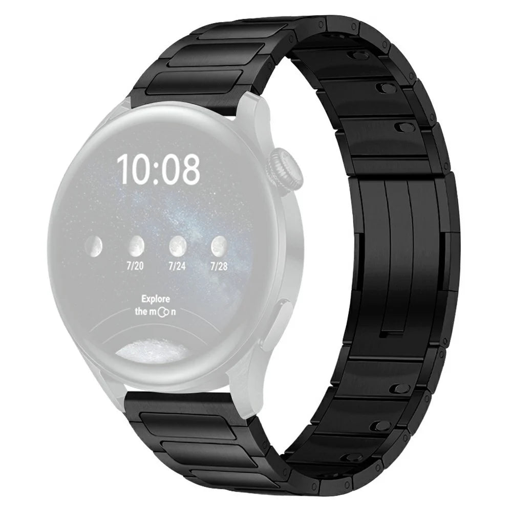 For Oppo Watch X / X2 / 4 Pro Replacement Strap 22mm 3-Bead Stainless Steel Watch Band - Black - 1
