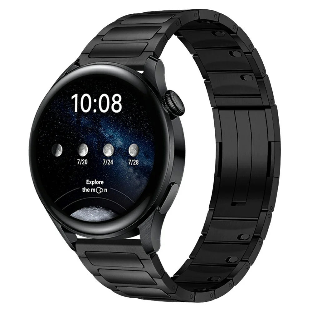 For Oppo Watch X / X2 / 4 Pro Replacement Strap 22mm 3-Bead Stainless Steel Watch Band - Black - 2