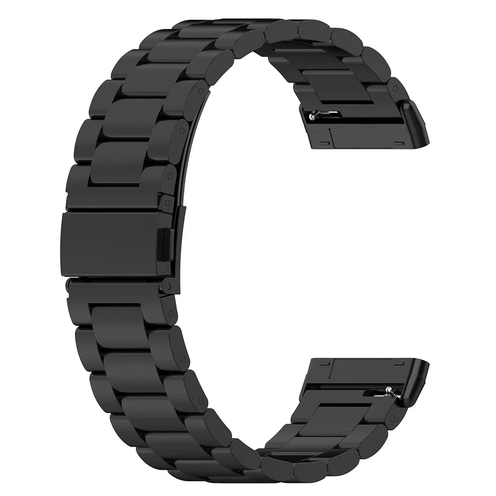 Watch Band for Fitbit Versa 4 / 3 / Sense 2 / Sense Titanium Alloy 3-Bead Wrist Strap - Black - 1