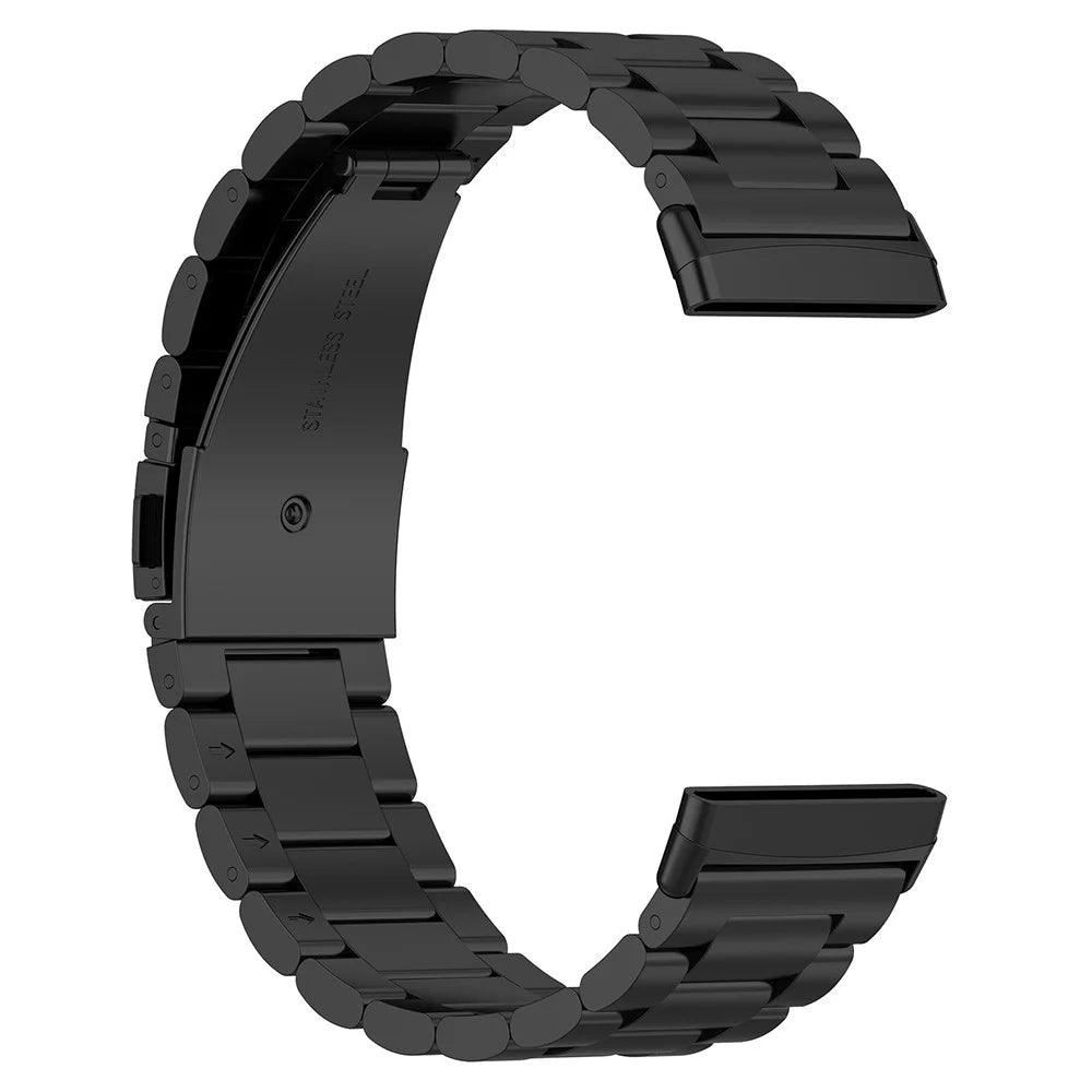 Watch Band for Fitbit Versa 4 / 3 / Sense 2 / Sense Titanium Alloy 3-Bead Wrist Strap - Black - 2