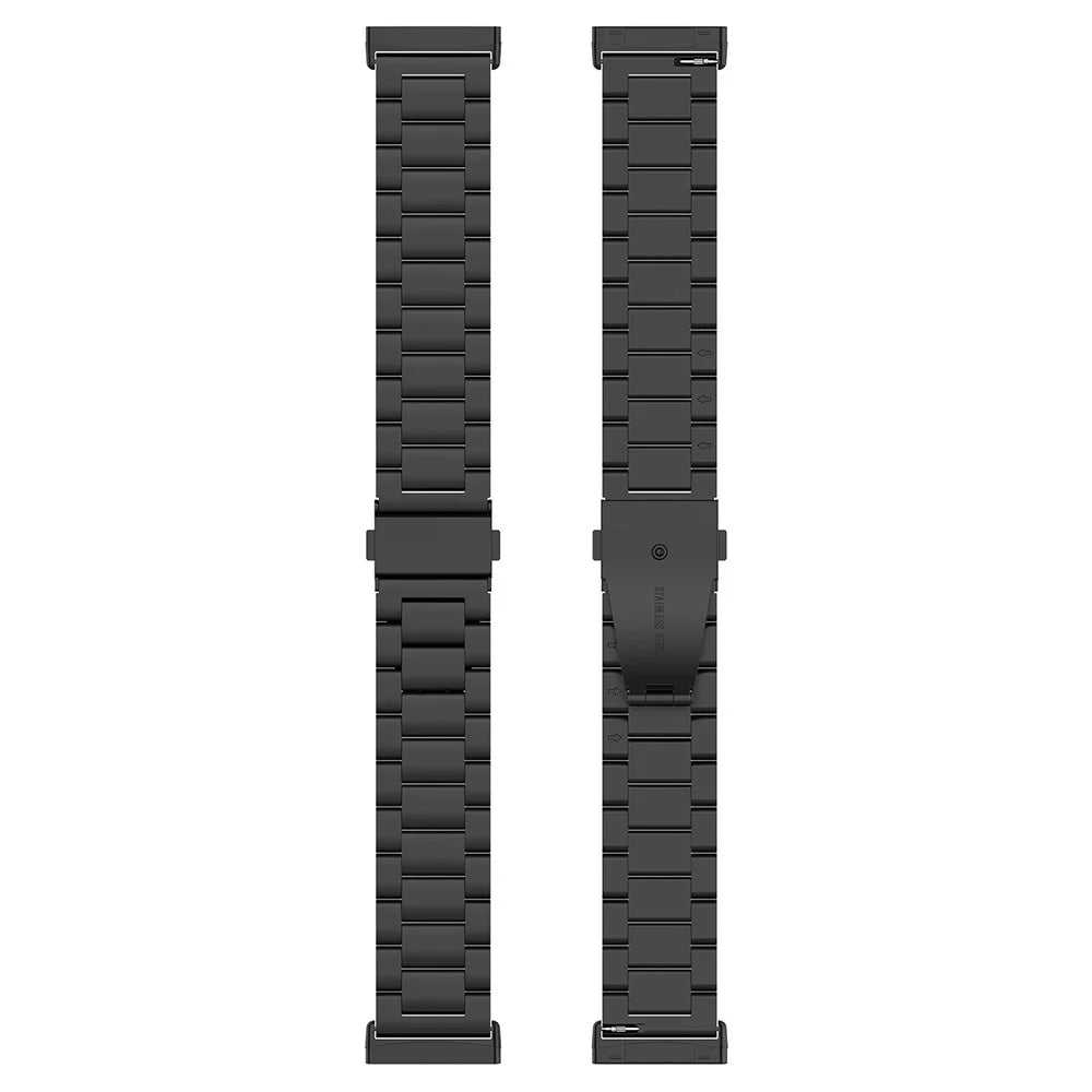 Watch Band for Fitbit Versa 4 / 3 / Sense 2 / Sense Titanium Alloy 3-Bead Wrist Strap - Black - 3