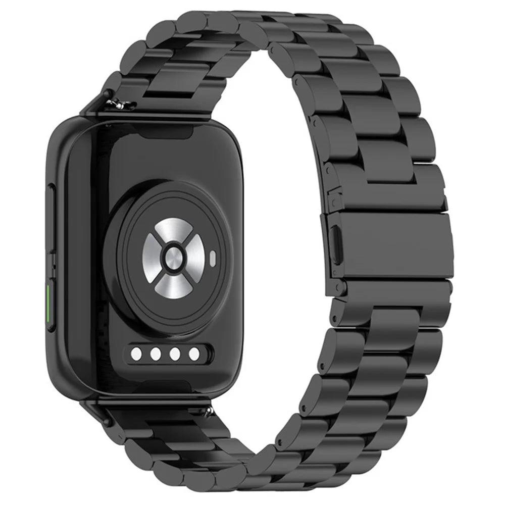 Watch Band for Oppo Watch 41mm Titanium Alloy 3-Bead Wrist Strap - Black - 1
