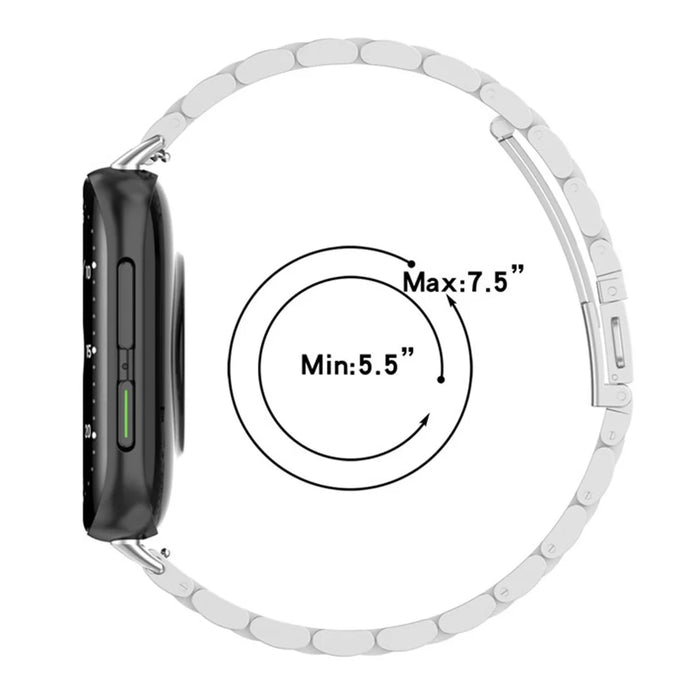 Watch Band for Oppo Watch 41mm Titanium Alloy 3-Bead Wrist Strap - Black - 6