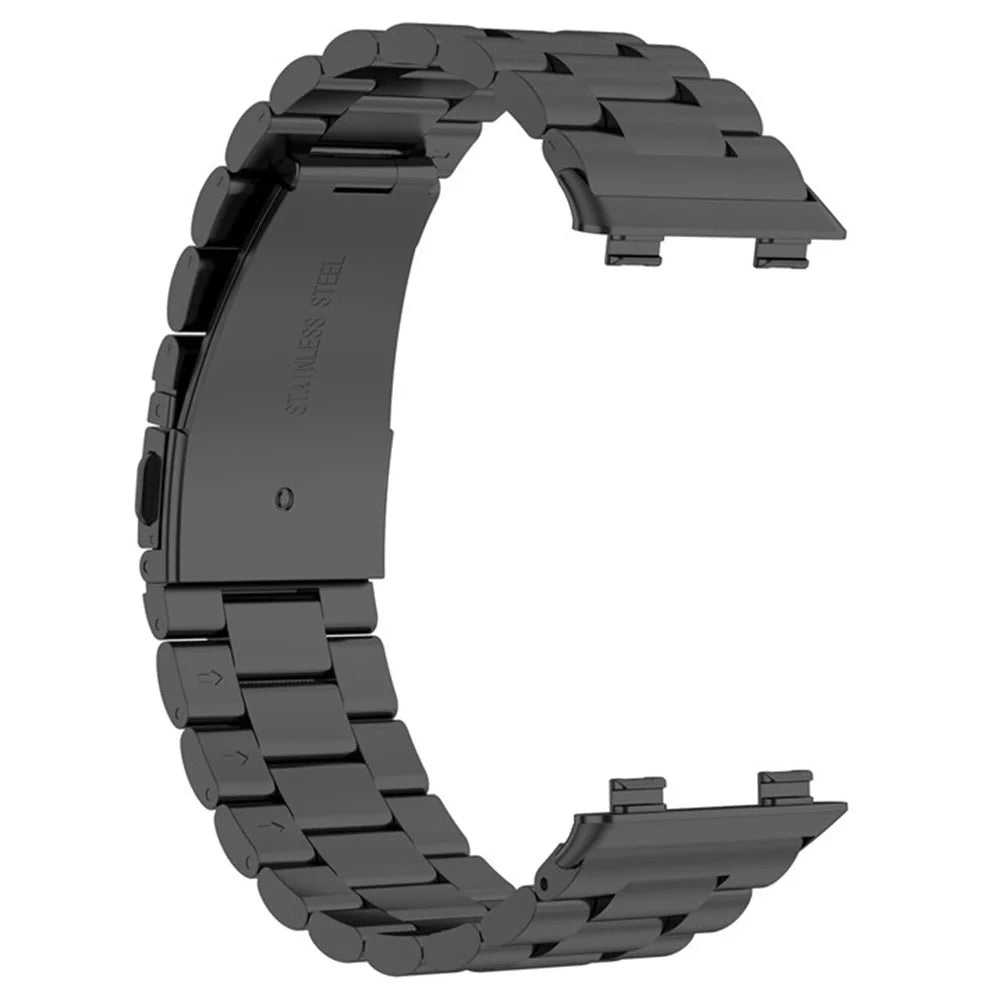 Watch Band for Oppo Watch 46mm Titanium Alloy 3-Bead Wrist Strap - Black - 3