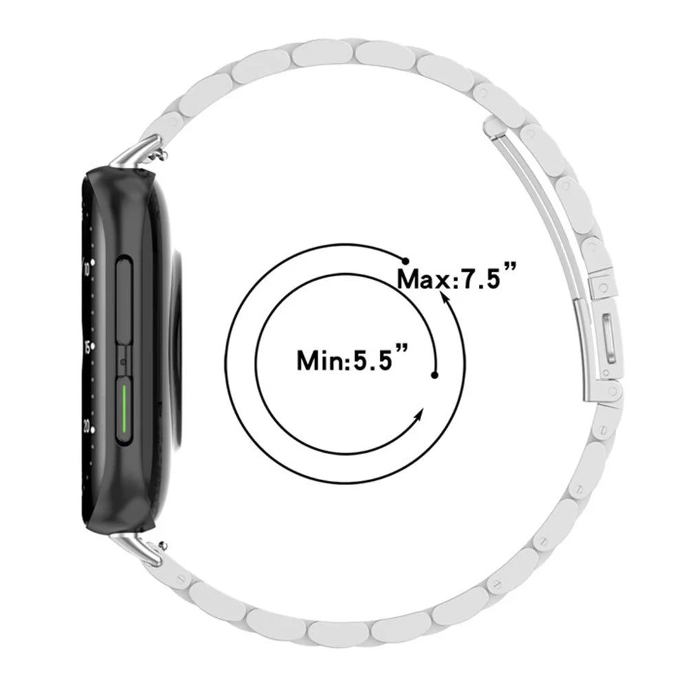Watch Band for Oppo Watch 46mm Titanium Alloy 3-Bead Wrist Strap - Black - 7