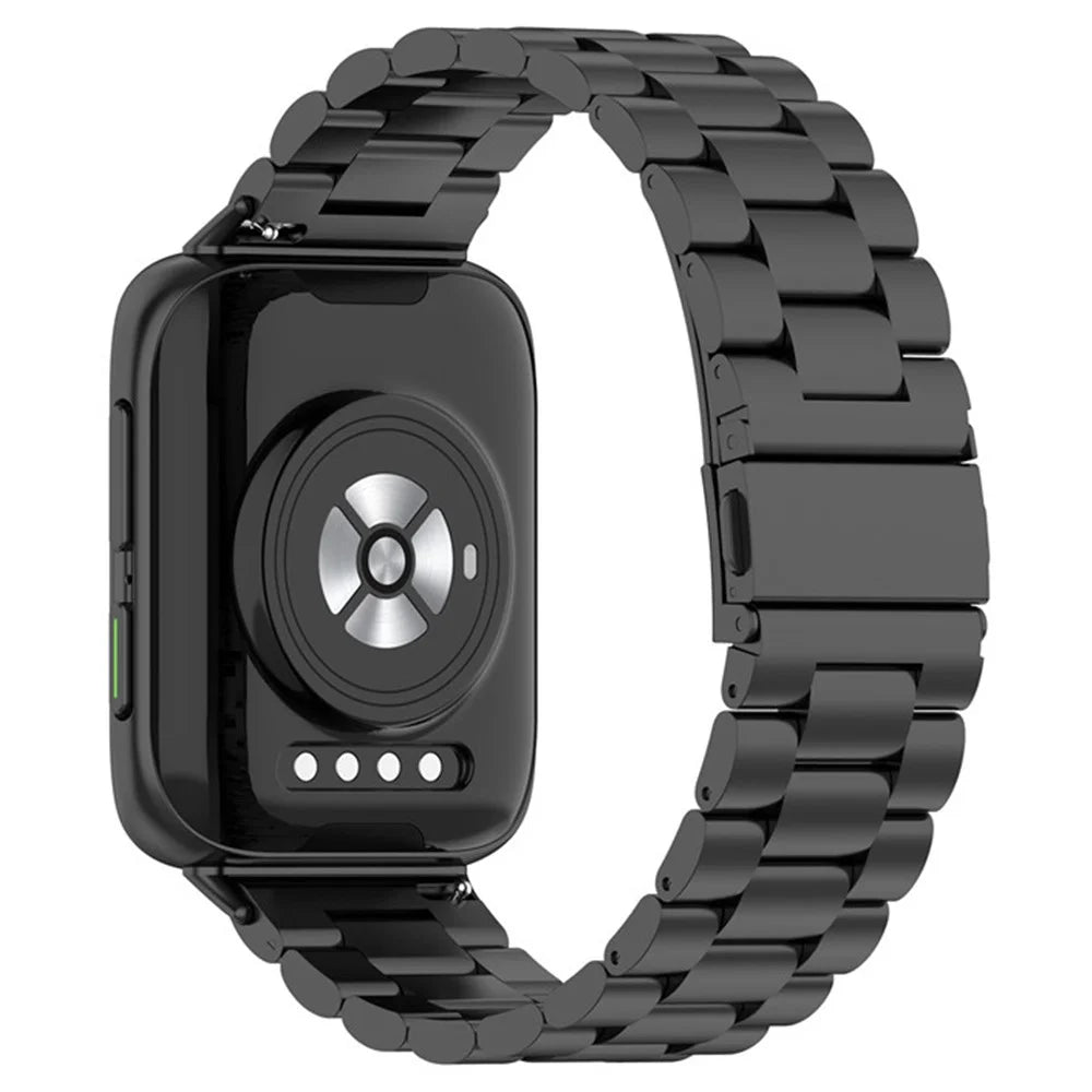 Watch Band for Oppo Watch 2 42mm Titanium Alloy 3-Bead Wrist Strap - Black - 1