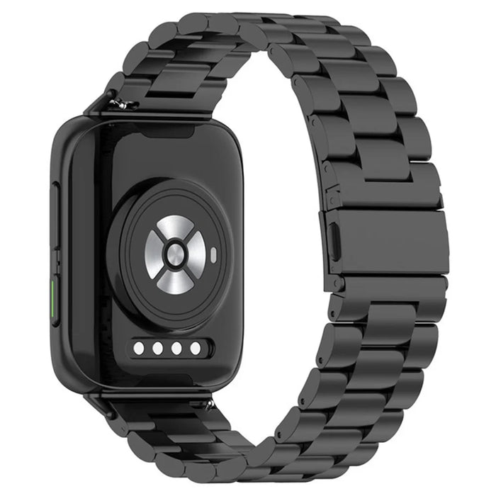 Watch Band for Oppo Watch 2 42mm Titanium Alloy 3-Bead Wrist Strap - Black - 1